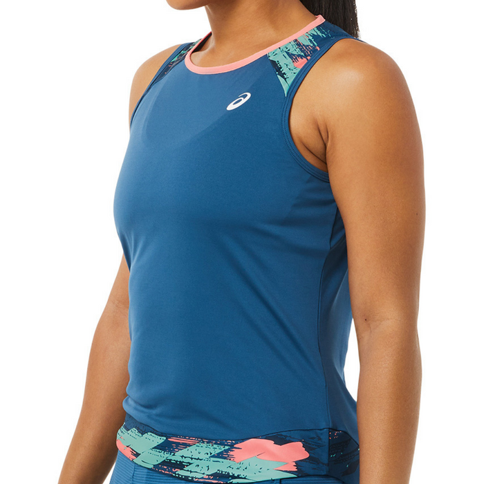 Asics Court Graphic Womens Tennis Tank - Light Indigo
