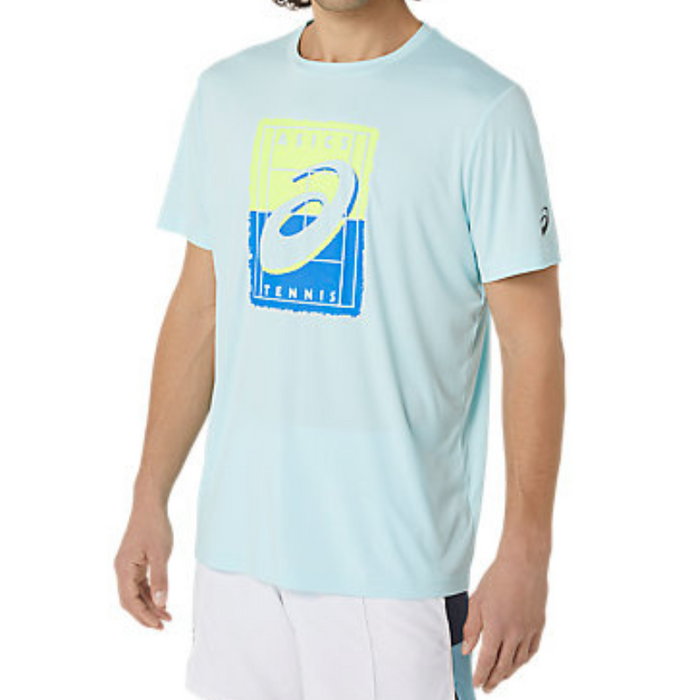 Asics Court GS Graphic Mens Tennis Tee - Aquamarine