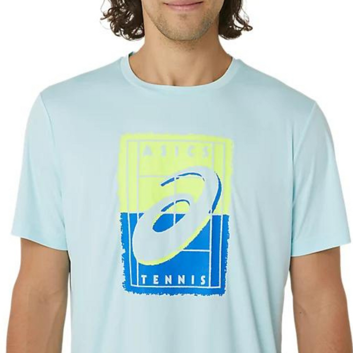 Asics Court GS Graphic Mens Tennis Tee - Aquamarine