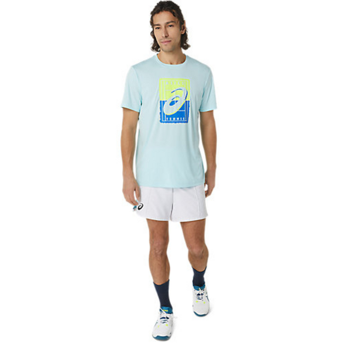 Asics Court GS Graphic Mens Tennis Tee - Aquamarine