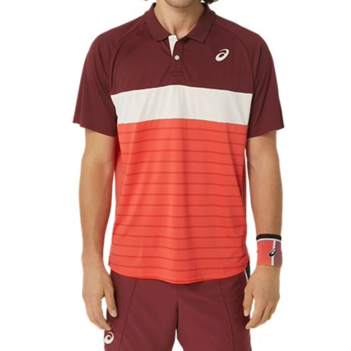 Asics Court Men Tennis Polo Shirt - Red Snapper