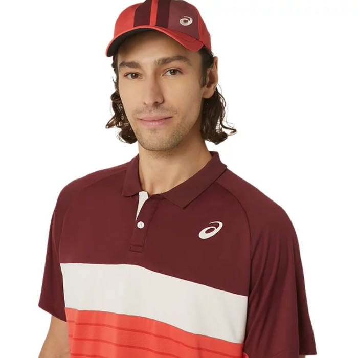 Asics Court Men Tennis Polo Shirt - Red Snapper
