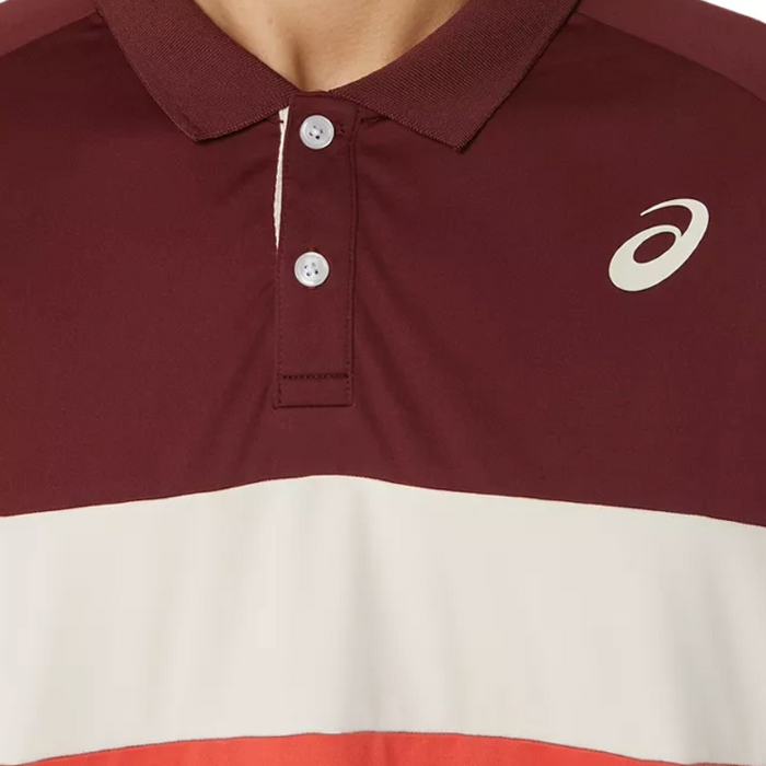 Asics Court Men Tennis Polo Shirt - Red Snapper