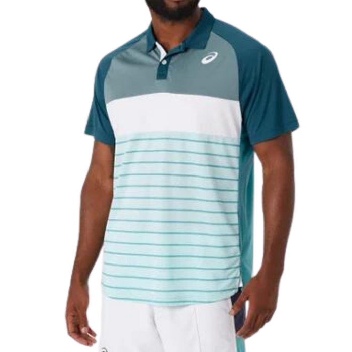 Asics Court Mens Tennis Polo Shirt - Aquamarine Blue