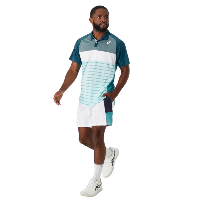 Asics Court Mens Tennis Polo Shirt - Aquamarine Blue