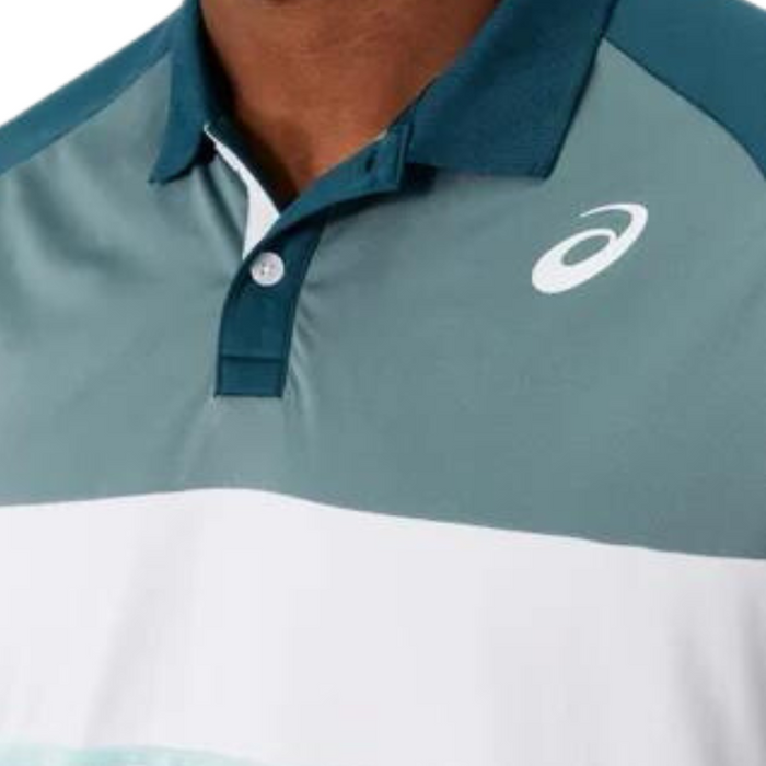 Asics Court Mens Tennis Polo Shirt - Aquamarine Blue