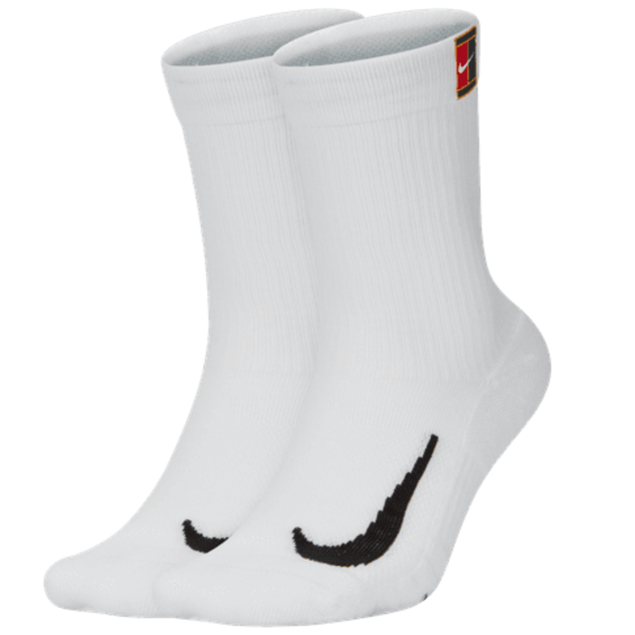 Nike Court Multiplier Cushioned 2 Pairs Tennis Crew Socks - White