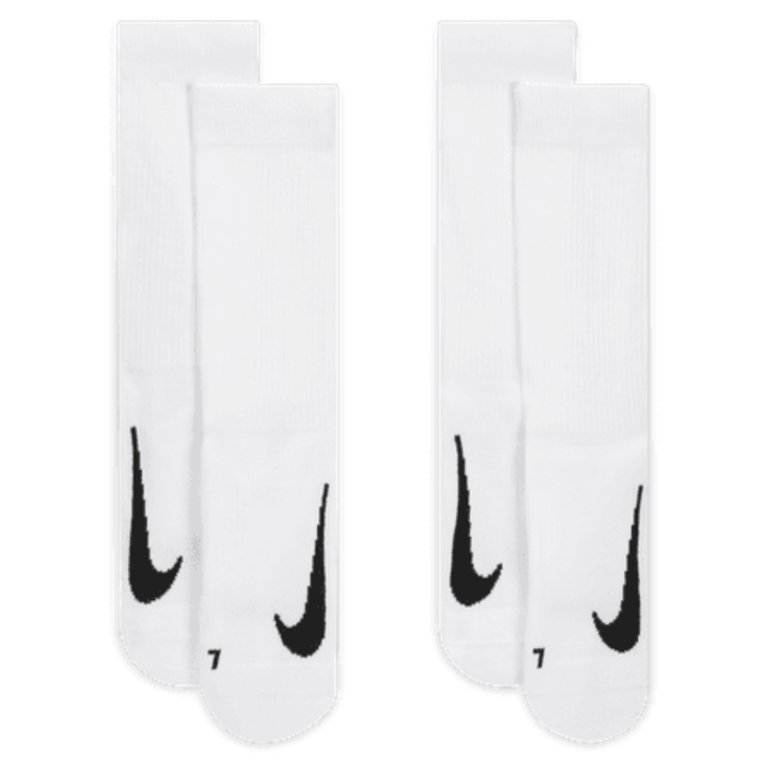 Nike Court Multiplier Cushioned 2 Pairs Tennis Crew Socks - White