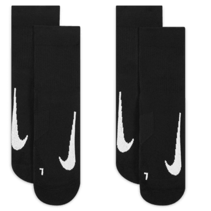 Nike Court Multiplier Max 2 Pairs Tennis Ankle Socks - Black/Black