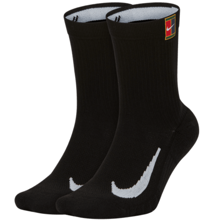 Nike Court Multiplier Max Cushioned 2 Pairs Tennis Crew Socks - Black