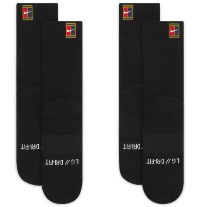 Nike Court Multiplier Max Cushioned 2 Pairs Tennis Crew Socks - Black
