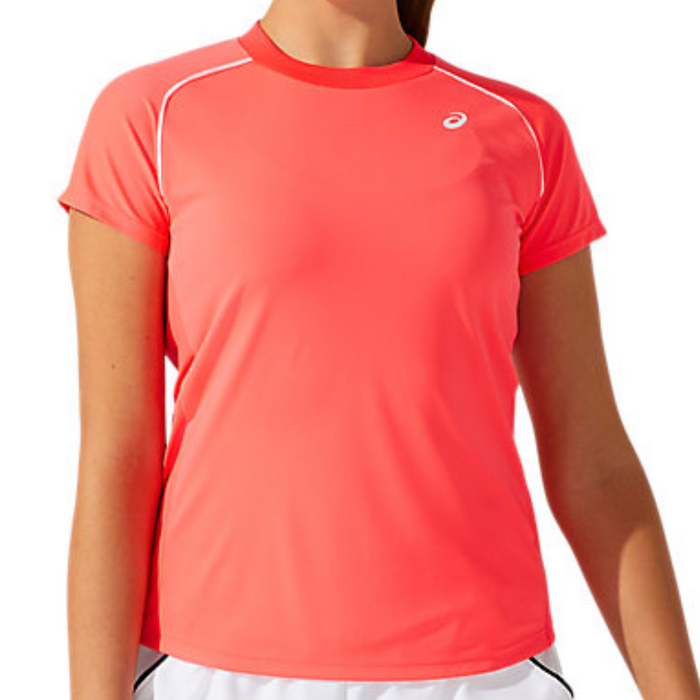 Asics Court Piping SS Womens Tennis Top - Diva Pink