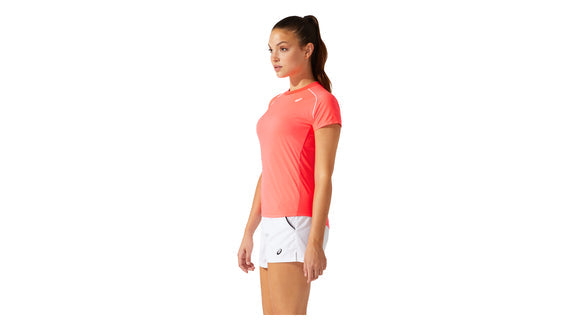 Asics Court Piping SS Womens Tennis Top - Diva Pink