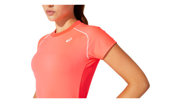 Asics Court Piping SS Womens Tennis Top - Diva Pink