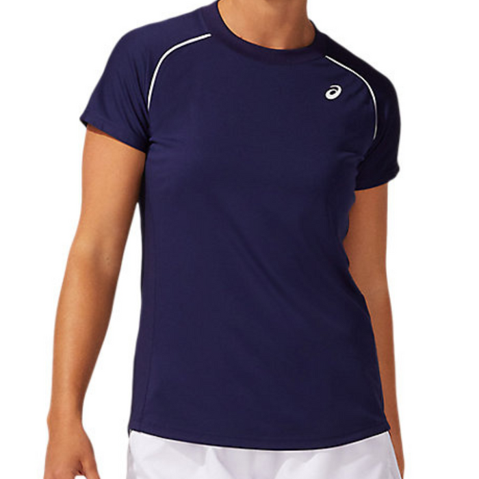 Asics Court Piping SS Womens Tennis Top - Peacoat