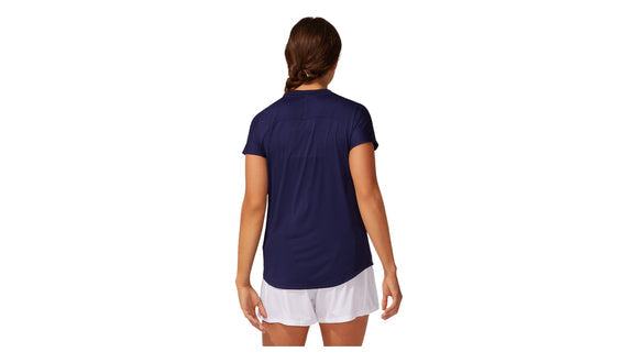Asics Court Piping SS Womens Tennis Top - Peacoat
