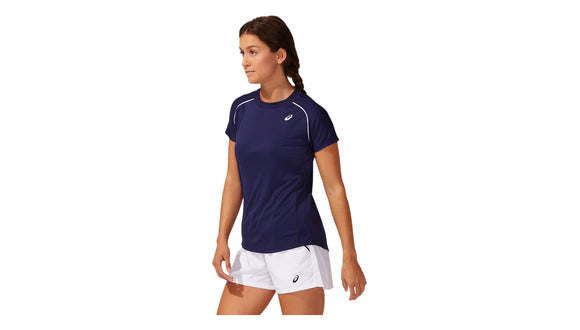 Asics Court Piping SS Womens Tennis Top - Peacoat