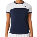 Asics Court Short Sleeved Women Tennis Top - Midnight/Brilliant White