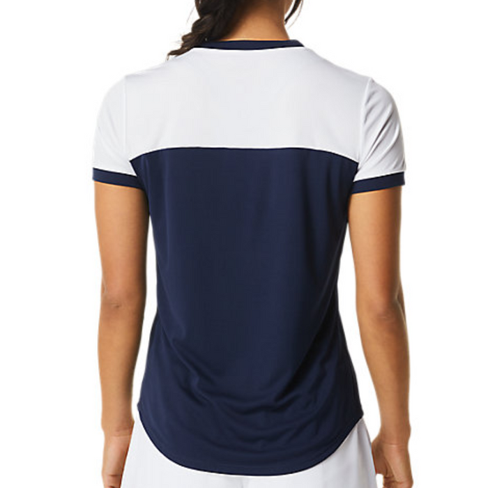 Asics Court Short Sleeved Women Tennis Top - Midnight/Brilliant White