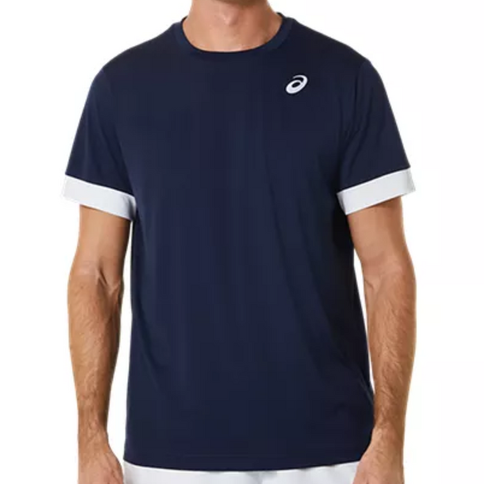 Asics Court SS Men Tennis Top - Midnight/Brilliant White