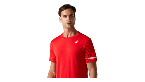 Asics Court SS Mens Tennis Tee - Classic Red