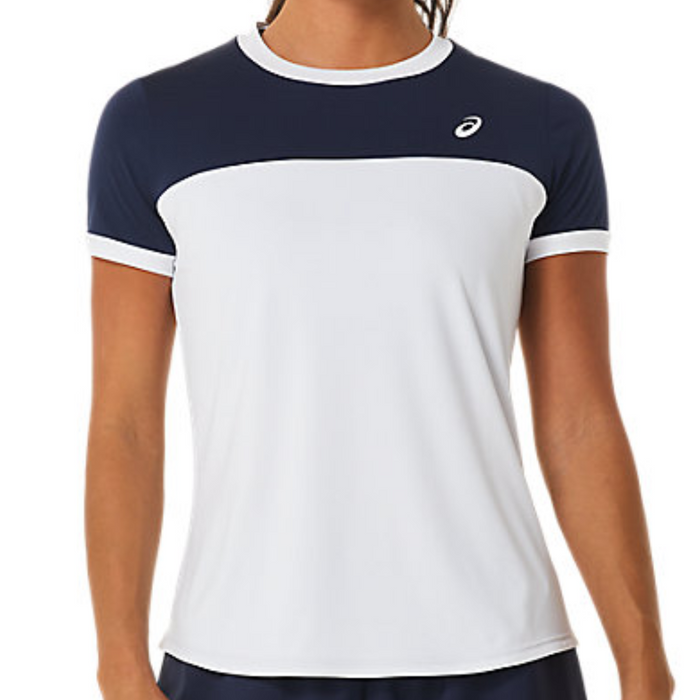Asics Court SS Women Tennis Top - Brilliant White/Midnight