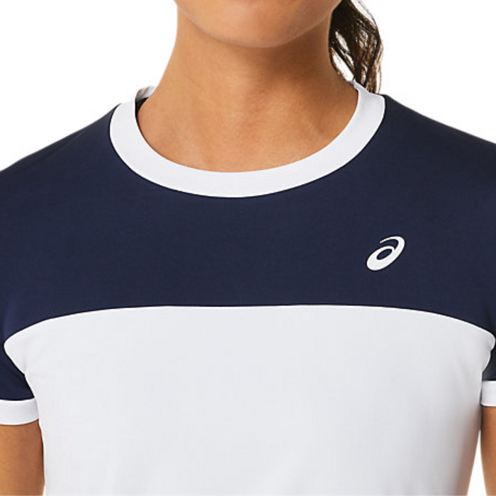 Asics Court SS Women Tennis Top - Brilliant White/Midnight
