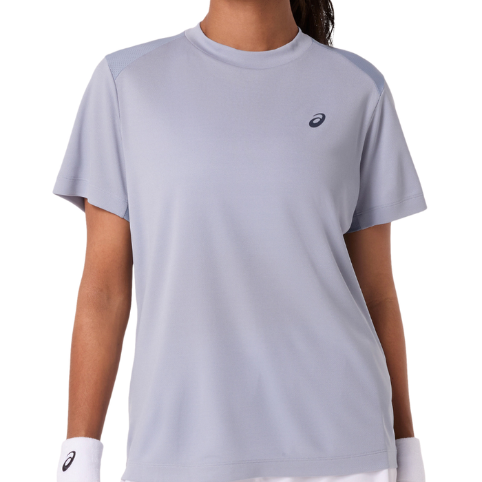 Asics Court SS Women Tennis Top - Grey/Blue