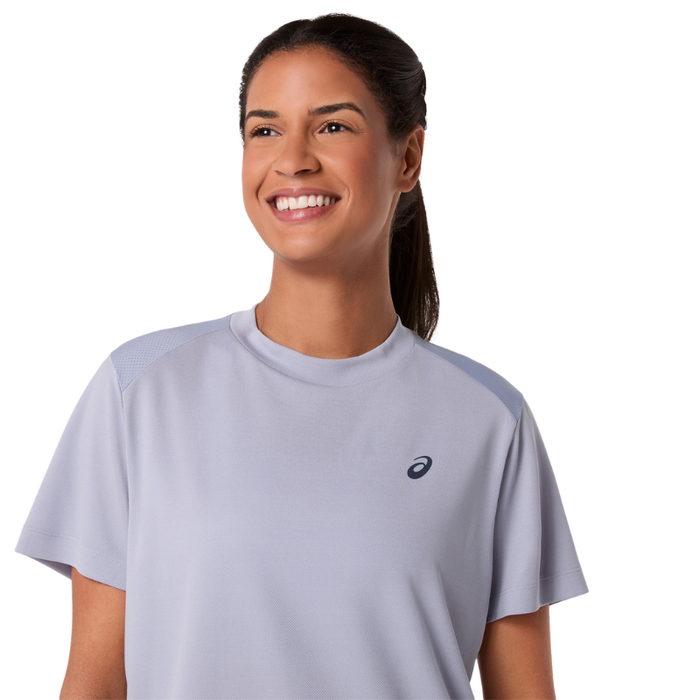 Asics Court SS Women Tennis Top - Grey/Blue