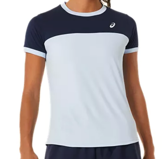 Asics Court SS Women Tennis Top - Soft Sky/Midnight