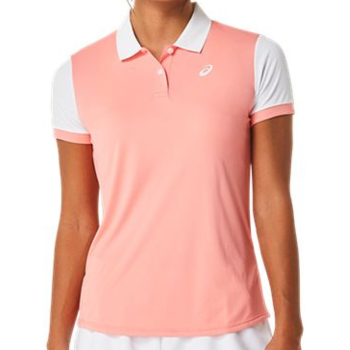 Asics Court Women Tennis Polo Shirt - Guava/Brilliant White