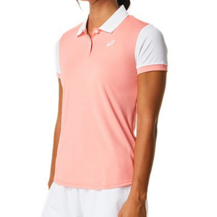 Asics Court Women Tennis Polo Shirt - Guava/Brilliant White