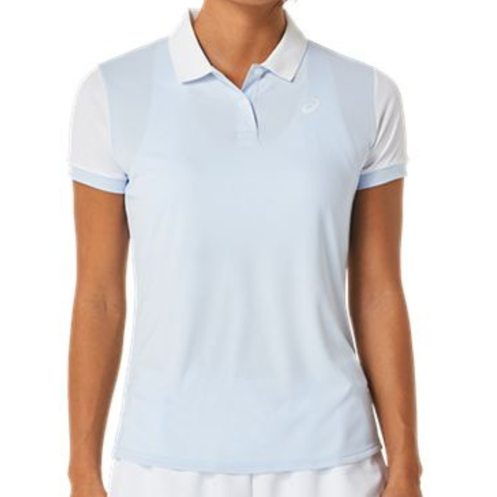 Asics Court Women Tennis Polo Shirt - Soft Sky / Brilliant White