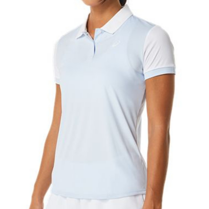 Asics Court Women Tennis Polo Shirt - Soft Sky / Brilliant White