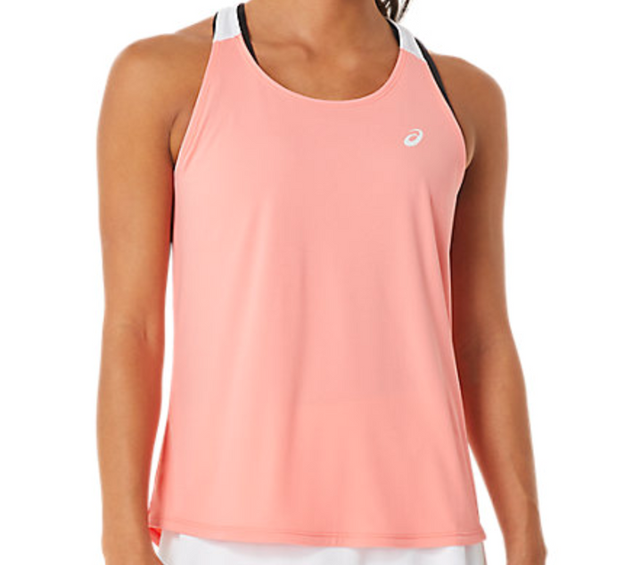 Asics Court Women Tennis Tank - Guava/Brilliant White