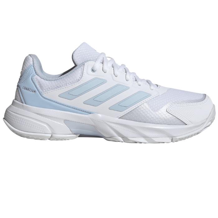 Adidas Courtjam Control 3  Womens Tennis Shoes - White/Crystal White/Silver Metallic