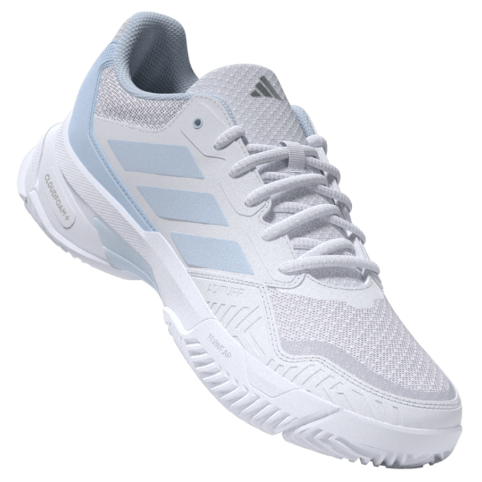 Adidas Courtjam Control 3  Womens Tennis Shoes - White/Crystal White/Silver Metallic