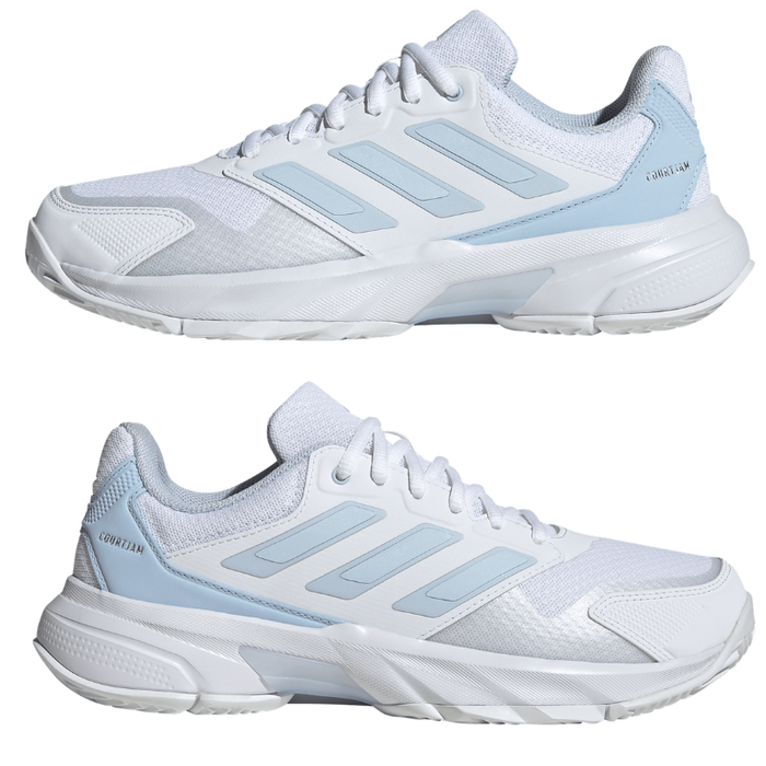 Adidas Courtjam Control 3  Womens Tennis Shoes - White/Crystal White/Silver Metallic