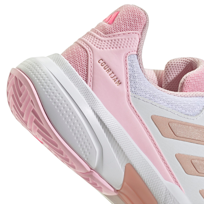Adidas Courtjam Control 3 Womens Tennis Shoes - White/Silver Metallic/Lucid Pink