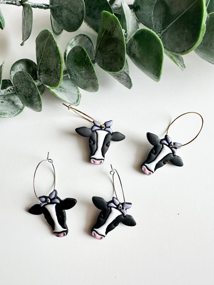 Cow Bow Earrings