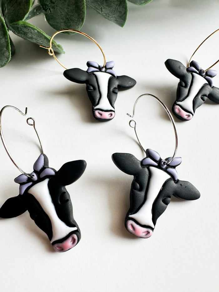 Cow Bow Earrings