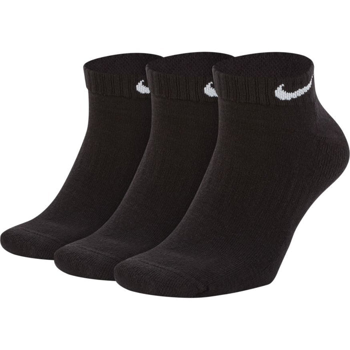 Nike Cushioned Everyday Training Low Tennis Socks - Black/White (3 Pairs)
