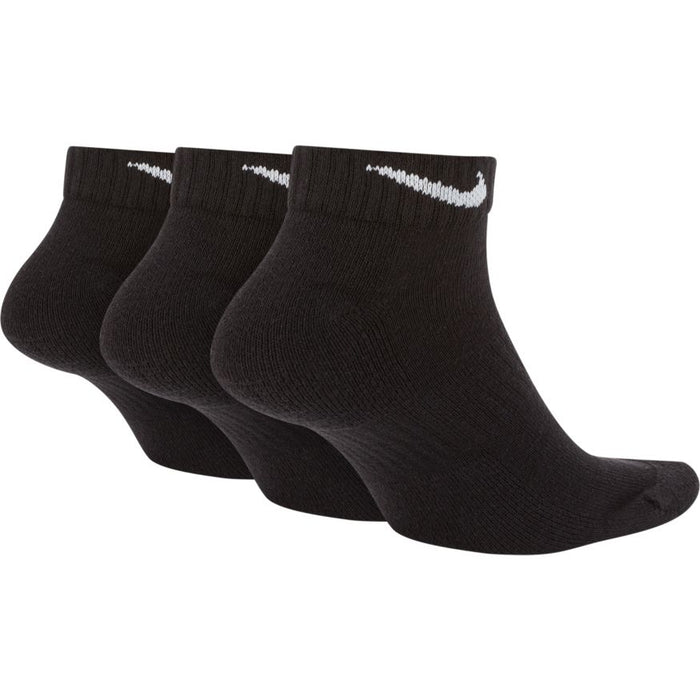 Nike Cushioned Everyday Training Low Tennis Socks - Black/White (3 Pairs)