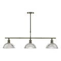 Dara 3 Light Bar Pendant Antique Brass & Glass<br>Antique Brass
