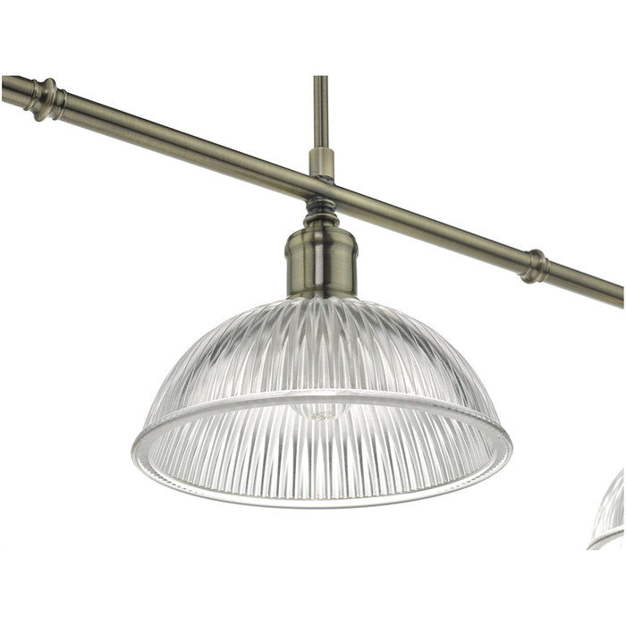 Dara 3 Light Bar Pendant Antique Brass & Glass<br>Antique Brass