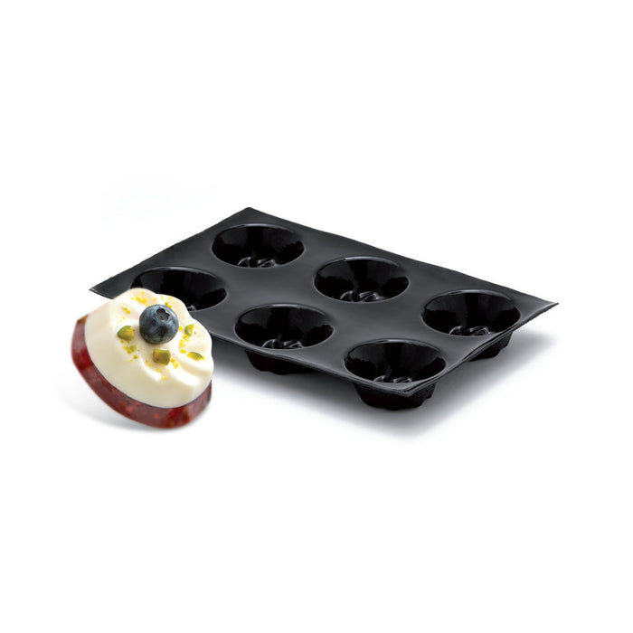 Demarle Flexipan Origine Marguerite daisy-shaped silicone baking mold 600 x 400 mm with 24 cavities, Demarle Flexipan flower mold with 24 individual 70 x 27 mm daisy-shaped cavities, Demarle Flexipan Origine Marguerite mold for individual cakes entremets and desserts