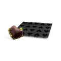 Demarle Flexipan Origine domed heart silicone baking mold 400 x 300 mm with 12 cavities, Demarle Flexipan Coeur Bombe mold with 12 individual 75 x 65 x 35 mm heart cavities, Demarle Flexipan Origine domed heart mold for cakes entremets mousses and desserts