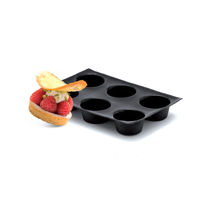 Demarle Flexipan Origine muffin silicone baking mold 300 x 200 mm with 6 cavities, Demarle Flexipan muffin mold with 6 individual 79 x 36 mm cavities, Demarle Flexipan Origine professional muffin mold for muffins cupcakes and individual cakes