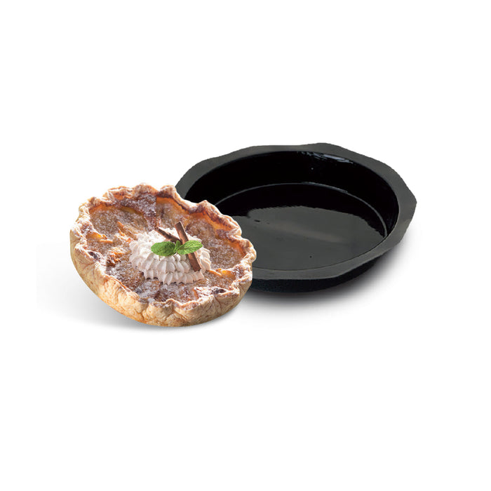 Demarle Flexipan Origine Open Pie and Tart silicone baking mold 260 by 240 mm and 45 mm deep, Demarle Flexipan Open Pie single cavity professional round tart mold, Demarle Flexipan Origine round pie and tart mold for fruit tarts quiches and baked desserts