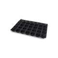 Demarle Silform Flexipan Air square perforated baking mold 600 x 400 mm with 35 cavities, Demarle Silform square mold with 35 individual 56 x 56 x 24 mm perforated cavities, Demarle Flexipan Air professional square mold for tart shells pastries and breads